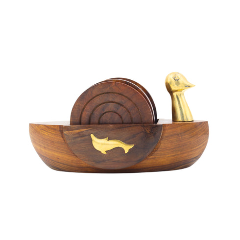 Natriel Wooden Coasters Set